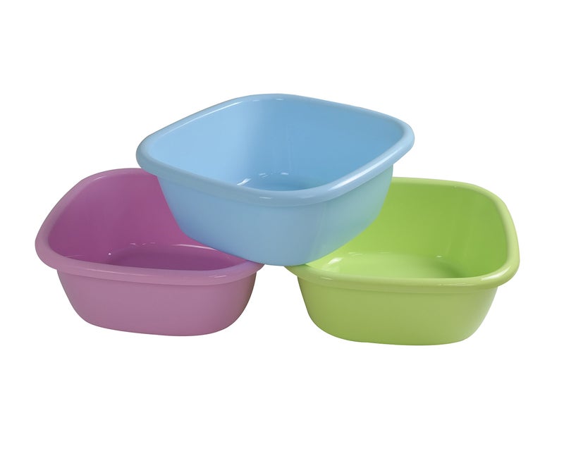 Cand Plastic Square Wash Basin, 12 Quart Dish Tubs, 3-Pack - Image 5
